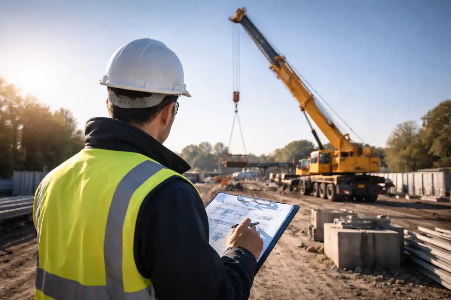 Industrial lifting operation representing lift planning and site safety